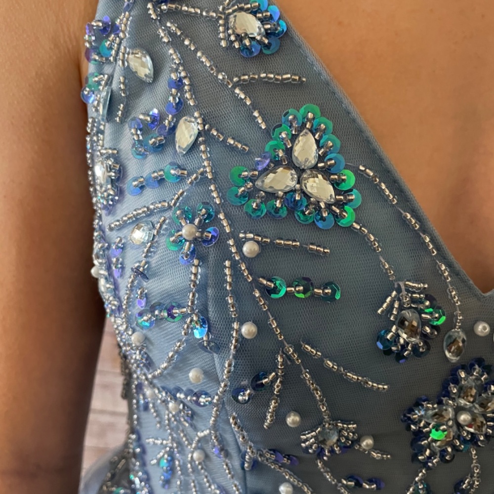 Periwinkle Tulle Prom Dress - Picture 4 of 6